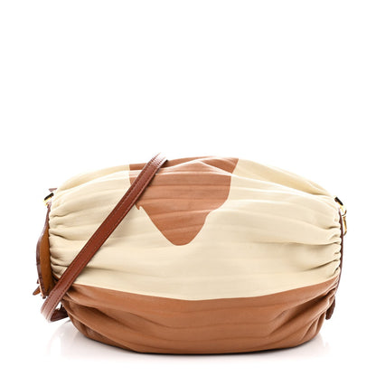 X HOWLS MOVING CASTLE Lambskin Pleated Heen Bracelet Pouch Shoulder Bag Rust