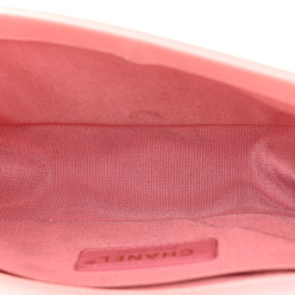 Calfskin Chevron Embroidered Small Boy By The Sea Flap Pink