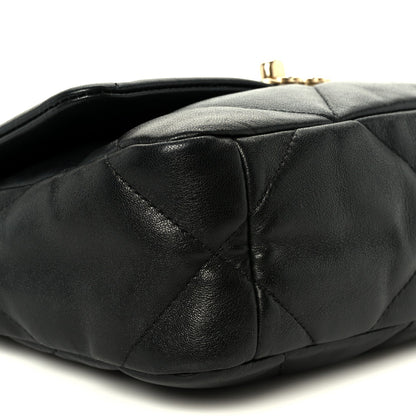 Lambskin Quilted Medium Chanel 19 Flap Black