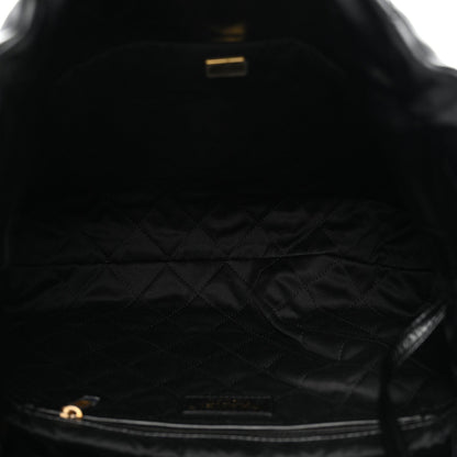 Shiny Calfskin Quilted Small Chanel 22 Black