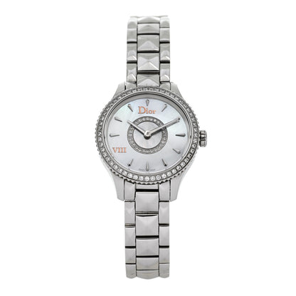 Stainless Steel Diamond Bezel 25mm Dior VIII Montaigne Quartz Watch