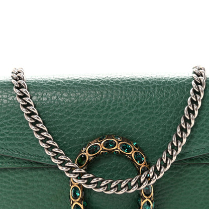 Dollar Calfskin Crystal Super Mini Dionysus Shoulder Bag Emerald