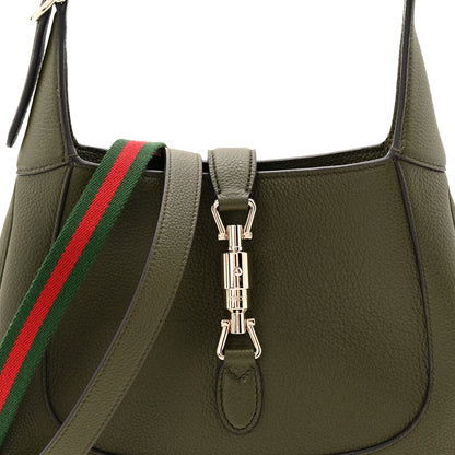 Sea Calfskin Web Medium Jackie 1961 Hobo Dark Green