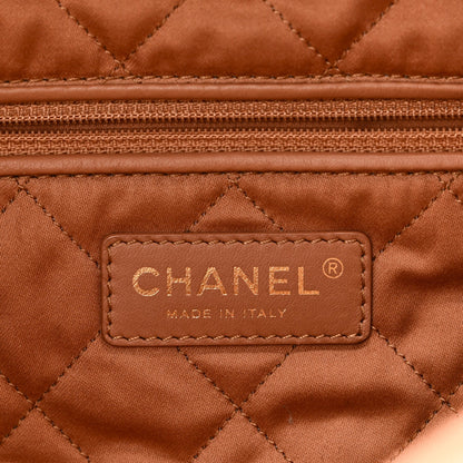 Shiny Calfskin Quilted Small Chanel 22 Beige