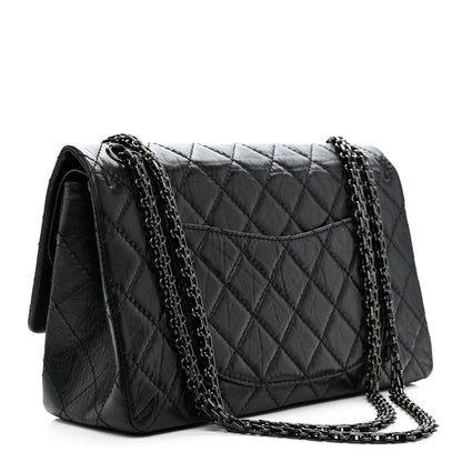 Aged Calfskin Quilted 2.55 Reissue 226 Flap So Black