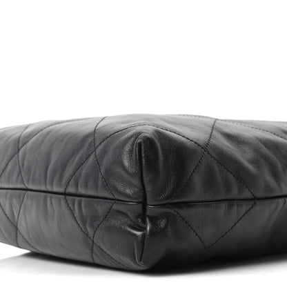 Shiny Calfskin Quilted Small Chanel 22 Black