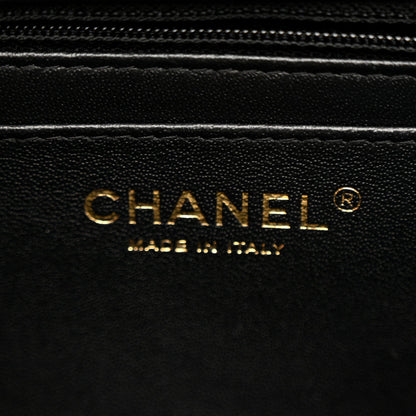 Lambskin Quilted Mini Square Flap Black