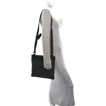 Guccissima Medium Flat Messenger Bag Black