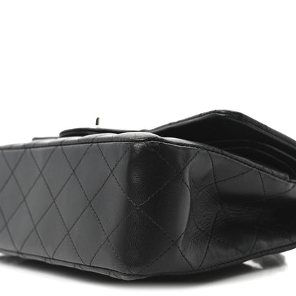 Lambskin Quilted Small Double Flap Black