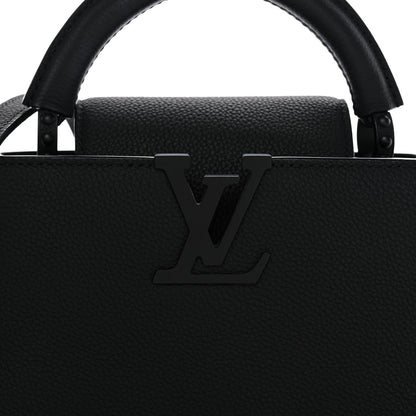 Matte Taurillon Capucines East West Mini All Black