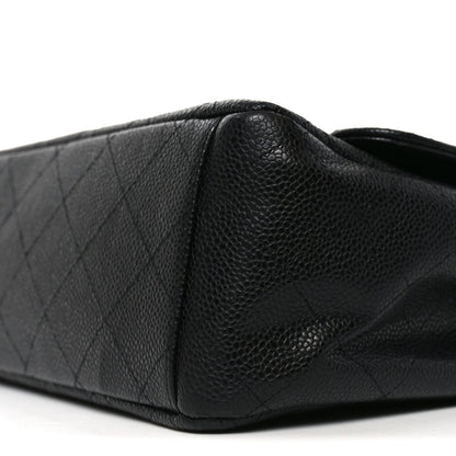 Caviar Quilted Maxi Double Flap Black