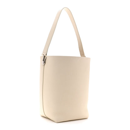 Grained Calfskin Small N/S Hook Tote Ivory