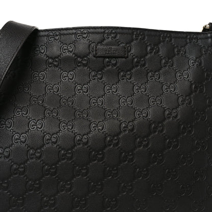 Guccissima Medium Flat Messenger Bag Black