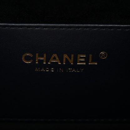 Denim Quilted Mini Chanel 25 Handbag Dark Blue