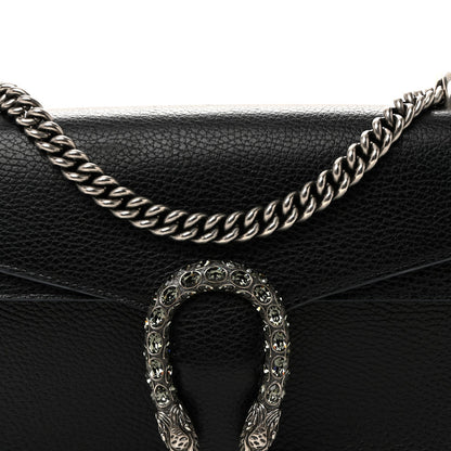 Pebbled Calfskin Small Dionysus Shoulder Bag Black