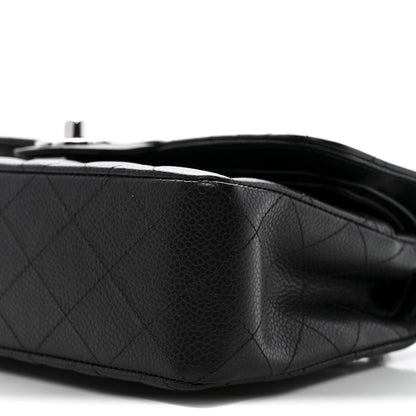 Caviar Quilted Small Double Flap Black