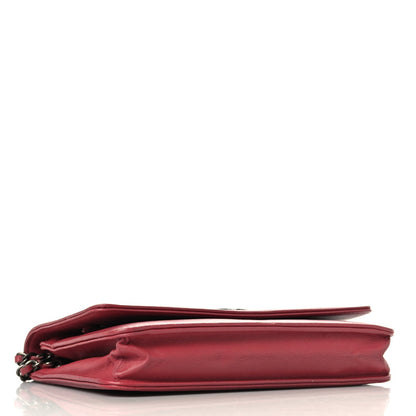 Calfskin Quilted Boy Wallet On Chain WOC Pink