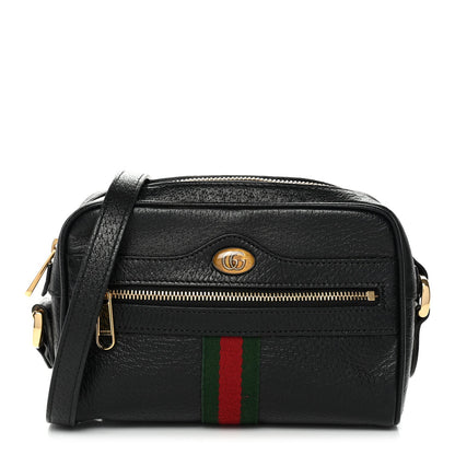 Calfskin Web Mini Ophidia Shoulder Bag Black