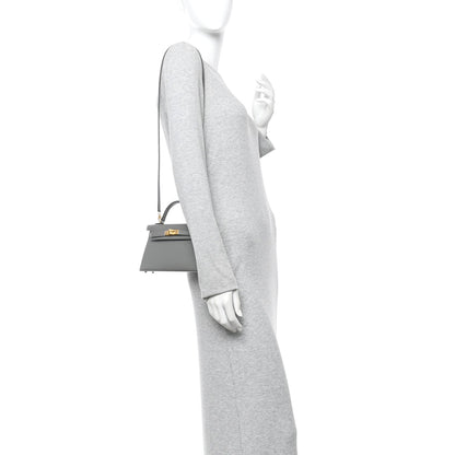 Madame Calfskin Mini Kelly Sellier 20 Gris Meyer