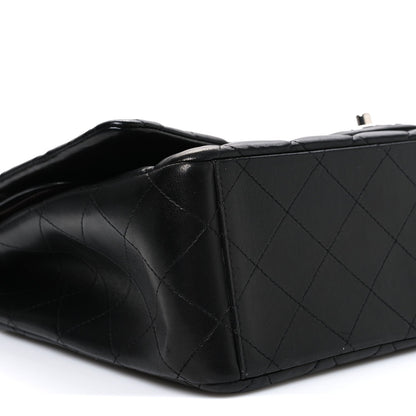 Lambskin Quilted Maxi Double Flap Black