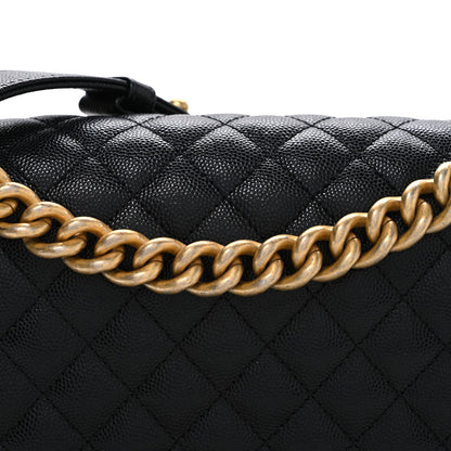 Caviar Quilted Medium Boy Flap Black