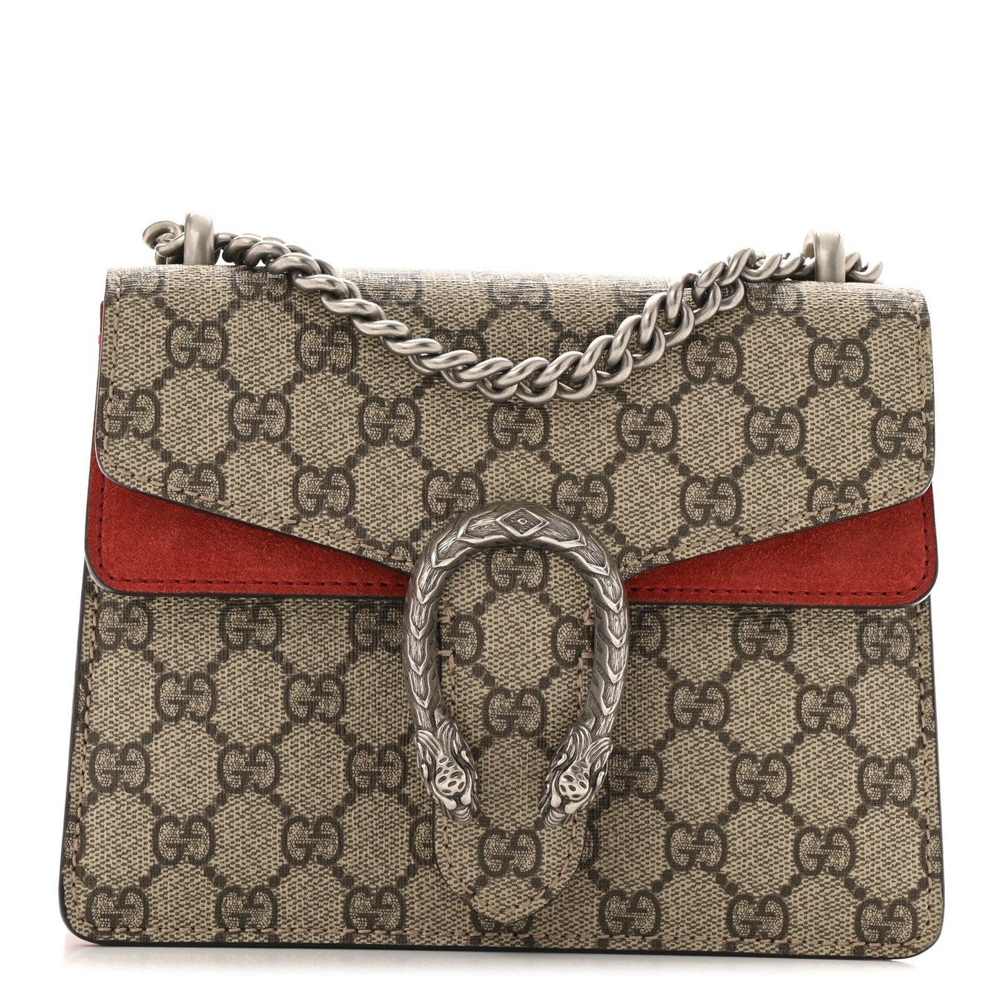 GG Supreme Monogram Mini Dionysus Shoulder Bag Hibiscus Red