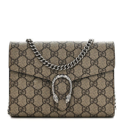 GG Supreme Monogram Mini Dionysus Chain Wallet Beige Taupe