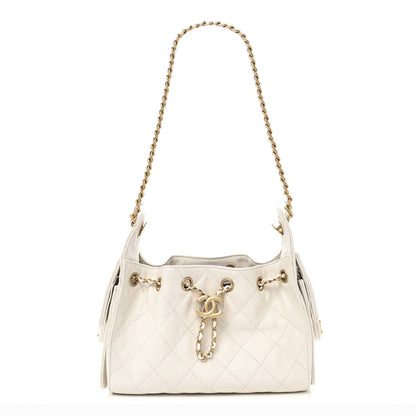 Caviar Quilted Mini Chanel 25 Handbag White