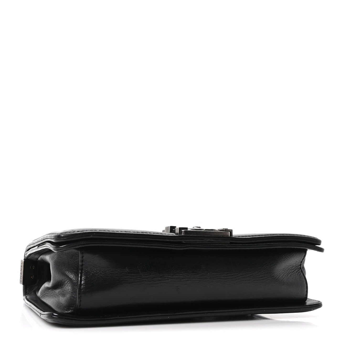 Calfskin Crystal Embossed Medium Boy Flap Black