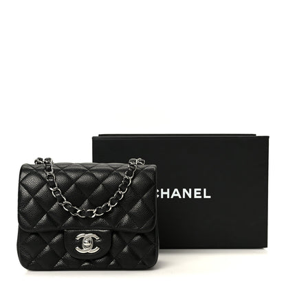 Caviar Quilted Mini Square Flap Black