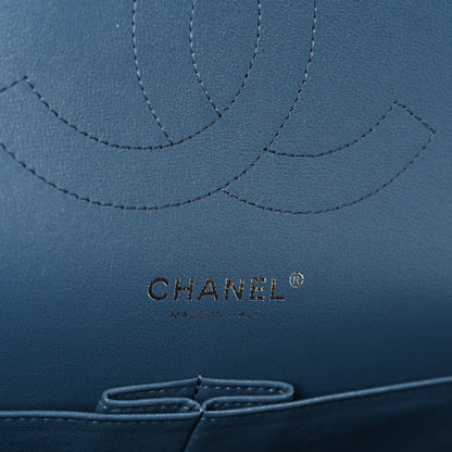 Caviar Quilted Jumbo Double Flap Blue