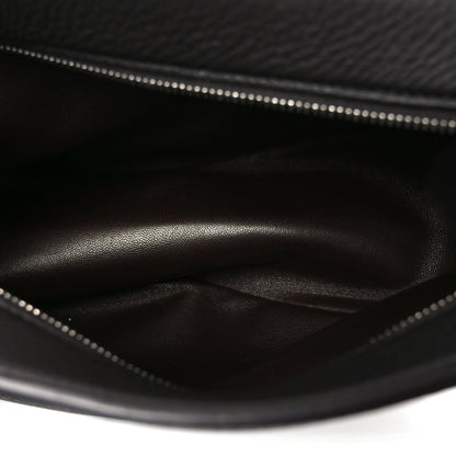 Grained Calfskin Small Slouchy Banana Bag Dark Brown