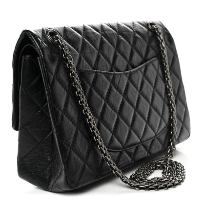 Aged Calfskin Quilted 2.55 Reissue 226 Flap Black