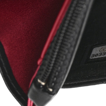 Lambskin Quilted Chain Around Wallet On Chain WOC Black