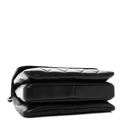 Lambskin Quilted Small Trendy CC Dual Handle Flap Bag Black