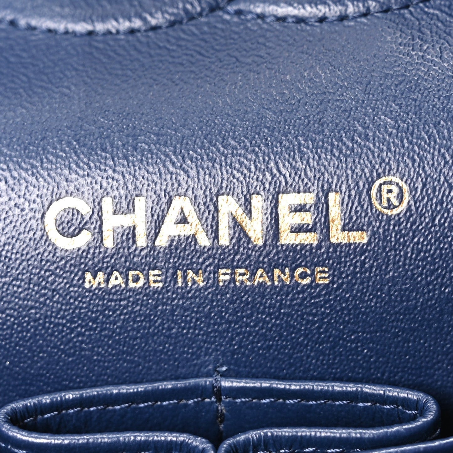 Caviar Quilted Medium Double Flap Navy
