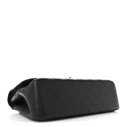 Caviar Quilted Jumbo Double Flap Black