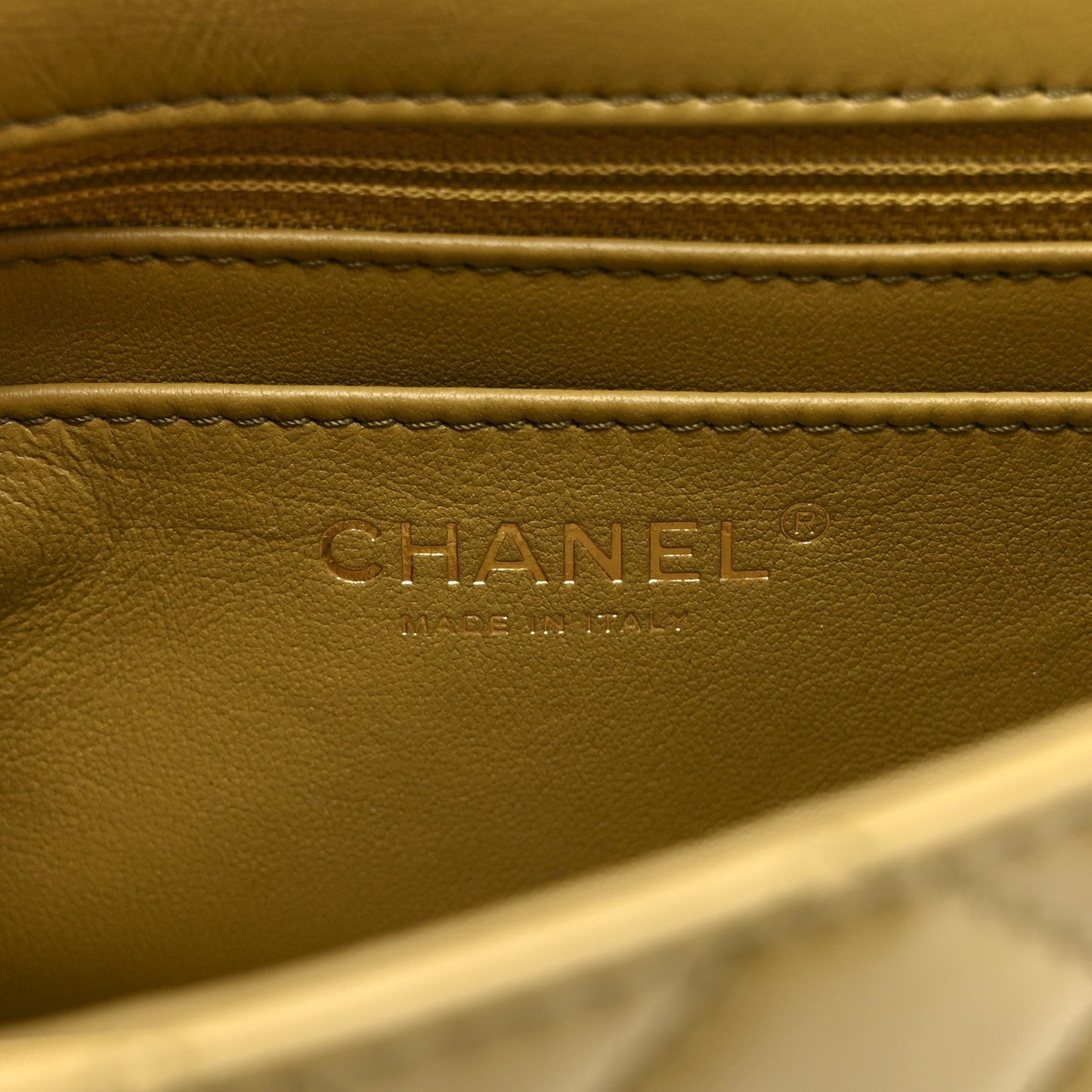 Aged Calfskin Quilted 2.55 Reissue 224 Flap  Khaki