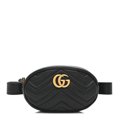 Calfskin Matelasse GG Marmont Belt Bag 85 34 Black