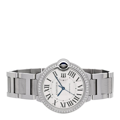 Stainless Steel Diamond Bezel 36mm Ballon Bleu De Cartier Automatic Watch