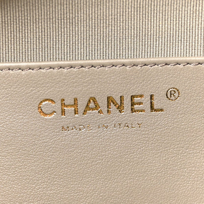 Suede Quilted Medium Chanel 25 Handbag Dark Grey