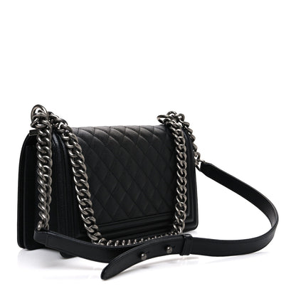 Caviar Quilted Medium Boy Flap Black