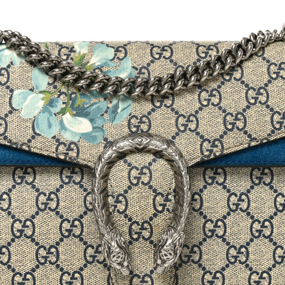 GG Supreme Monogram Blooms Small Dionysus Shoulder Bag Beige Navy Vintage Blue