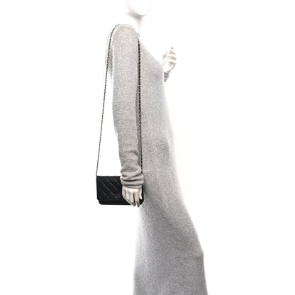 Caviar Quilted Wallet on Chain WOC Black