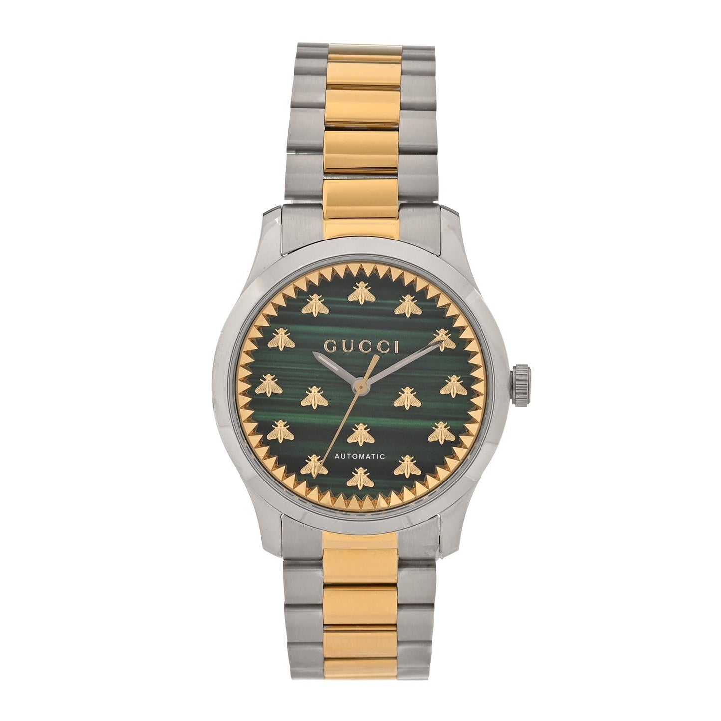 Stainless Steel Malachite 38mm G-Timeless Two Tone Bee Automatic Watch