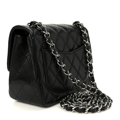 Caviar Quilted Mini Square Flap Black