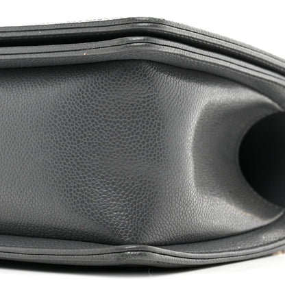Caviar Quilted Medium Boy Flap Dark Grey