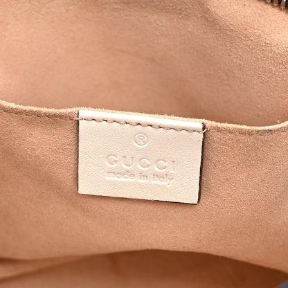 Vintage Effect Calfskin Matelasse Diagonal Small Torchon GG Marmont Chain Shoulder Bag Blue Agata Mystic White