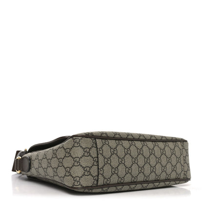 Tender GG Supreme Monogram Textured Dollar Calfskin Ophidia Messenger Bag Beige Ebony Dark Brown