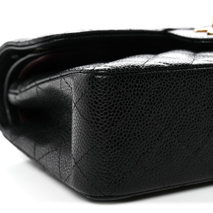 Caviar Quilted Small Double Flap Black
